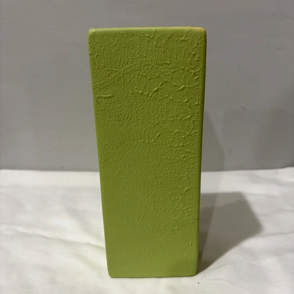 vintage light green rectangle planter Vase Stucco 8